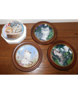 Franklin Mint+ Cat Kitten Plate LOT 4 Framed Hanging Ltd Edition! Signed... - $34.64