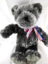 Dillard&#39;s TEDDY BEAR Siver Grey USA 15&quot; Plush Patriotic Soft and lush  - £12.36 GBP