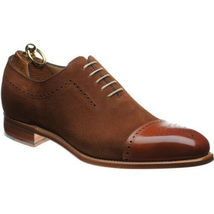 Oxford Brown Two Tone Derby Cap Toe Suede Leather Formal Dress Magnificent Shoes - £118.86 GBP+