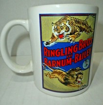 Ringling Bros - Barnum &amp; Bailey Circus 1983 Coffee Mug 12oz Lunging Tiger &amp; Lion - £18.93 GBP