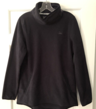 New LL Bean M Black Soft Fleece Funnel Neck Sweater Top - $49.49