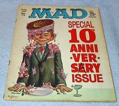 Mad Humor Comic Magazine July 1962 Alfred E. Neuman 10 Year Anniversary Issue - £10.17 GBP