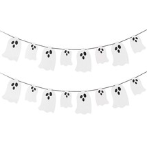 Halloween Hanging Ghost Banner -White Glittery Halloween Party Banner  - £19.02 GBP