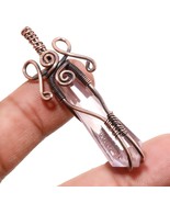 Kunzite Faceted Handmade Fashion Copper Wire Wrap Pendant Jewelry 2.10" SA 985 - £3.13 GBP