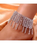Beach Summer Rhinestone Tassel Anklet Bracelet Trendy Fashion Women Blin... - £11.00 GBP