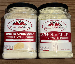 (1 ea) Hoosier Hill Farm White Cheddar &amp; Whole Milk Powder 2 lb ea  (B-70) - £46.65 GBP