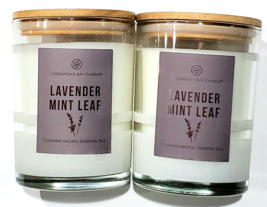 2 Pack Chesapeake Bay Candle Lavender Mint Leaf Essential Oils 8.8 Oz - $25.99