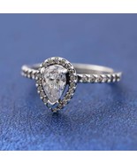  925 Sterling Silver Sparkling Pear Halo Ring - $26.75 CAD