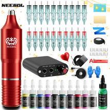 Neebol Tattoo Gun Kit, Rotary Tattoo Pen with Power Supply, 20 Cartridge... - $38.99