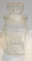 Vintage Koeze&#39;s 10&quot; Glass Apothecary Jar Canister With Lid - £8.69 GBP