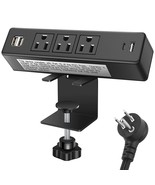 Desktop Clamp Power Strip With Usb, Surge Protector Power Charging Stati... - £43.82 GBP