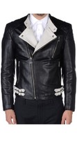 Men s biker blackwhite leather jacket  mens leather jacket 2019 thumb200