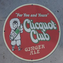 Vintage Clicquot Club Ginger Ale &#39;&#39;For You And Yours&#39;&#39; Porcelain Gas &amp; Oil Sign - £97.63 GBP