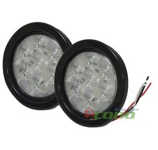 1 PAIR 4&quot; Round 7 LED Signal Stop Turn Tail Light Flange Mount Kits 12v 24v - £10.83 GBP