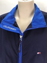 Vtg Tommy Hilfiger Zip Up Jacket Men Large Lightweight Mesh Lined Flag Spell Out - £31.57 GBP