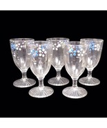 Vintage Cordial Glasses Hand Painted Enamel Decoration Paneled Set Of 5 U20 - $32.58 CAD