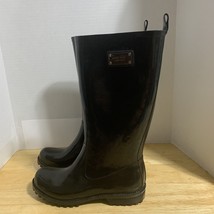 Nine West Women&#39;s Boots Black Rubber Rain Knee High Boots Size 7M - $32.60
