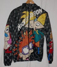 Members Only Nickelodeon Hey Arnold Rugrats Stimpy Hooded Unisex Jacket Size M - £39.90 GBP