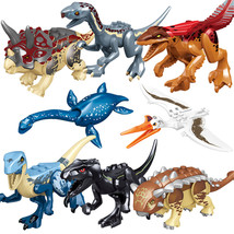 8PCS Jurassic Dinosaur series toy building blocks toy birthday gift - £14.93 GBP
