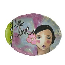 Kelly Rae Roberts Porcelain Ceramic Platter Hello Love Creative Co-op Home Decor - £26.06 GBP