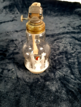 Rare Oil Lamp, Dietz, Mary Gregory Enameled, Ca. 1890, 8&quot; Tall - £38.17 GBP