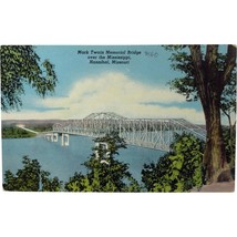 Vintage Postcard, Mark Twain Memorial Bridge over the Mississippi, Hannibal - £7.84 GBP