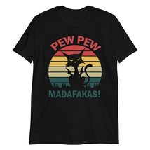 PewPewPew Mada-fakas T-Shirt Funny Crazy Pew Cat Lover Tee Black - £15.72 GBP+