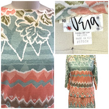 Vintage 70s–80s Designer Vera Neumann Blouse &amp; Skirt Floral Geo Print M - $84.15