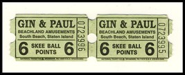 2 Beachland Amusements Skee Ball Tickets, South Beach, Staten Island,New... - £2.36 GBP