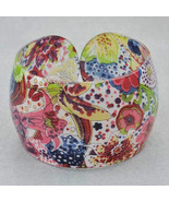 Bangle Bracelet Lucite Abstract Floral Pattern Design - $13.70 CAD