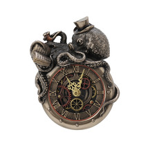 Bronze Finished Steampunk Nostradamus Prophet Octopus Wall Clock - £61.90 GBP
