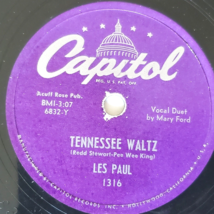 Les Paul Tennessee Waltz 78 Rpm 10 Inch C API Tol 1316 Vg Shellac 1950 - £9.76 GBP