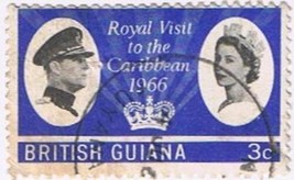 Stamps British Guiana 1966 Scott #299 Royal Visit Used - $0.68