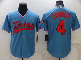Twins Carlos Correa #4 Blue Baseball Jersey For Fan Made 2023 Print S-3XL - $37.18+