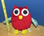 Target plush red owl blue green polka dot satin wings yellow feet 2012 - £8.17 GBP