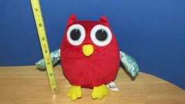 Target plush red owl blue green polka dot satin wings yellow feet 2012 - £8.12 GBP