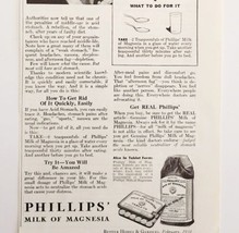 1934 Phillips Milk of Magnesia Heartburn Advertisement Medical Ephemera  - £16.11 GBP