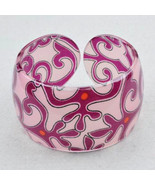 Bangle Bracelet Lucite Deep Purple Swirls Orange Dots - $13.70 CAD