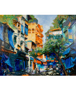 Morning Street, Phuongs Vietnamese hand painted oil paint - $199.00