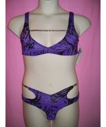 Dreamgirl Lingerie 2 Piece Reptile Rapture Bikini Set in Purple: Large - £22.94 GBP