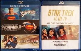 BLU-RAY: SUPERMAN and STAR TREK movies - SEALED 3-packs (six movies total) - $24.70