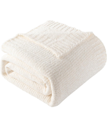 Ivory While Chenille Throw Blanket for Couch, Knit for Bed, Sofa 51&quot;X67&quot; - $1,037.52 MXN