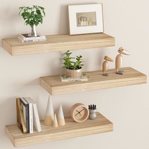 Wall Shelves: Three Floating Shelves For The Wall; Wall Mounted Wood Shelves For - $26.83