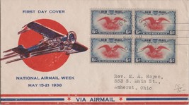 ZAYIX Air Mail FDC US C23-32 Beverly Hills red &amp; blue cachet - Dayton 062822SM32 - £21.57 GBP