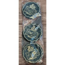 Kansas Coasters 6 Black &amp; Gold VTG The Sunflower State 3.5” Cabin Cottag... - $16.82