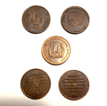 Lot of 5 Vintage Triborough Bridge and Tunnel Authority NYC Tokens - £20.10 GBP