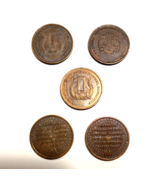 Lot of 5 Vintage Triborough Bridge and Tunnel Authority NYC Tokens - $25.00