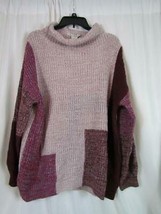 NWT American Rag Mock Nck Pale Mauve Color Block Sweater Tight Knit L Org $59.50 - £12.14 GBP
