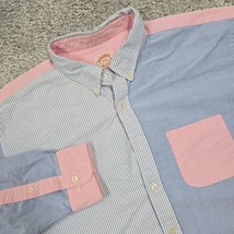 Vintage Brooks Brothers Shirt Mens XXL Blue Pink Colorblock Button Long Sleeve - £34.40 GBP