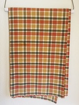 Gingham Tablecloth Orange Green Yellow Plaid Oblong 60in X 100in Cotton - £19.27 GBP